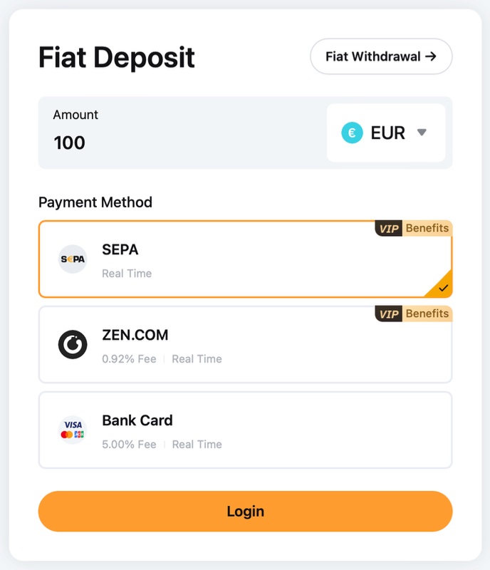 Bybit One-Click Buy exchange rates compared across payment methods