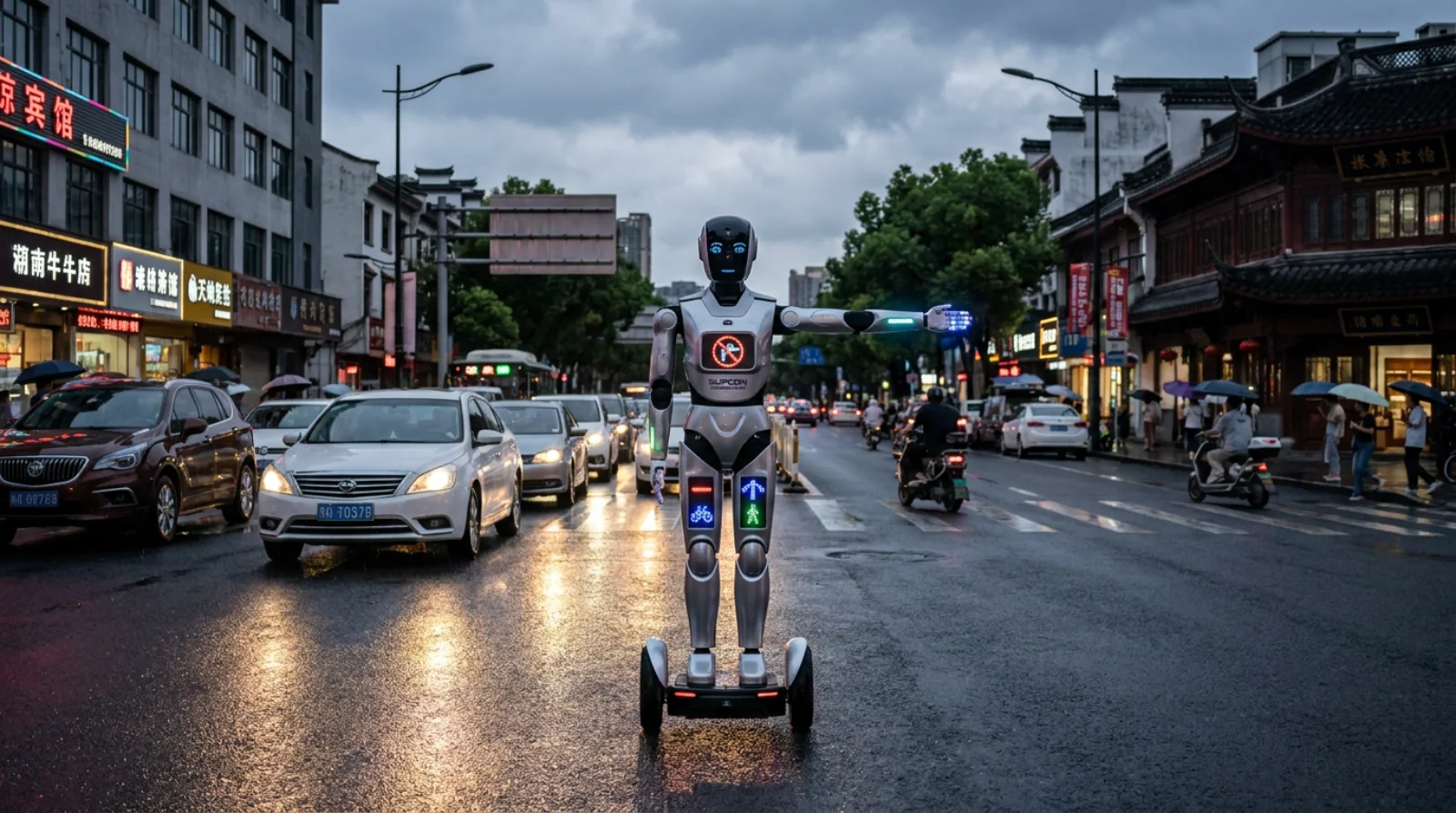 Humanoid robots starting to replace traffic police in China